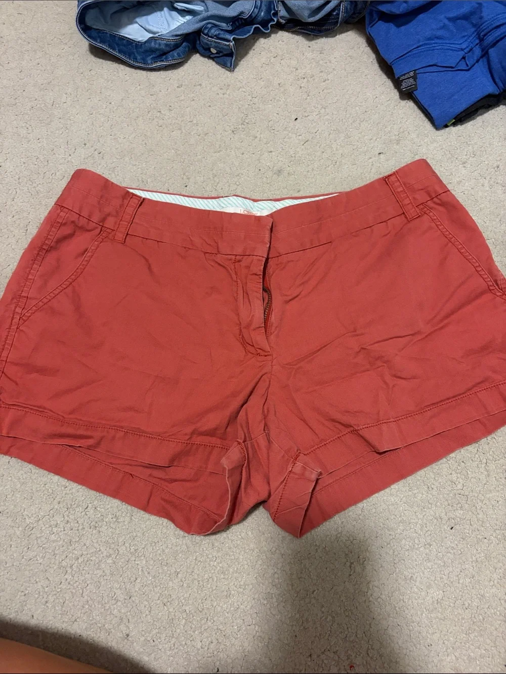 J. Crew Coral Red Cotton Bermuda Shorts